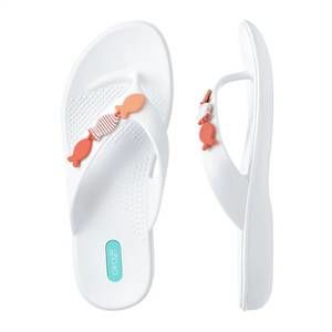 NEW OKA-B women bodie flip flops in salt/guava